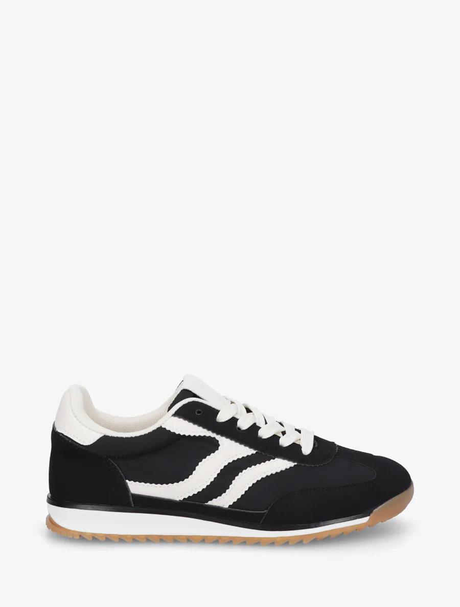 Sneakers met dubbele veters - Zwart