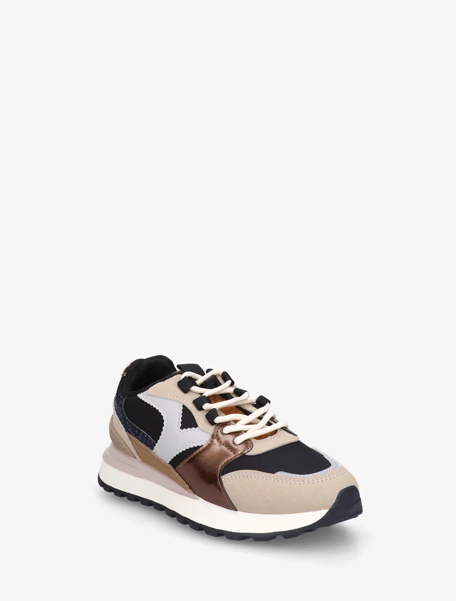Sneakers met fantasie-inzetstukken - Zwart - Image 2