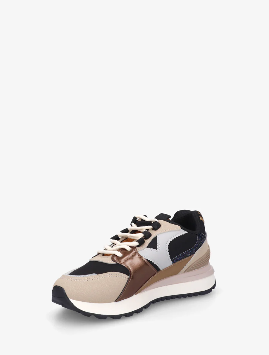 Sneakers met fantasie-inzetstukken - Zwart - Image 3