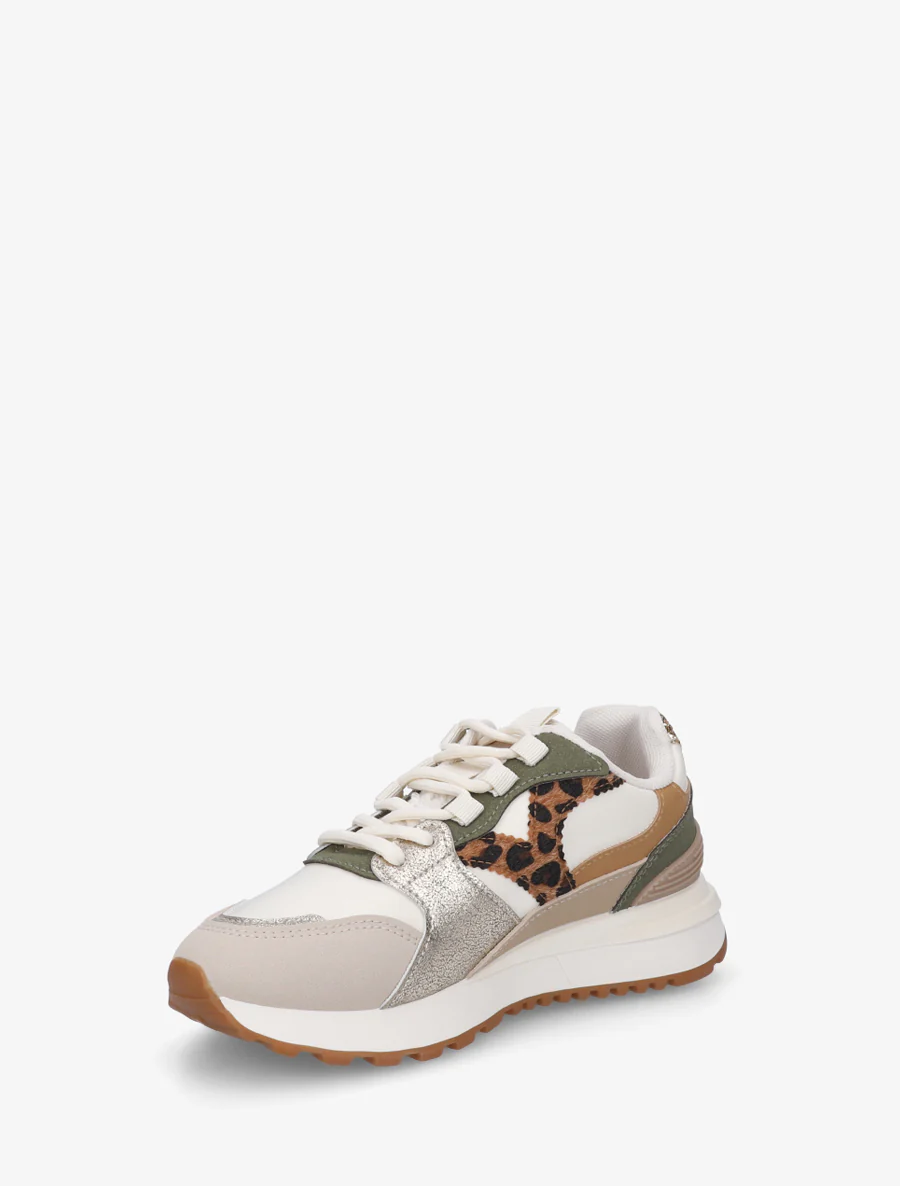 Sneakers met fantasie-inzetstukken - Beige - Image 3