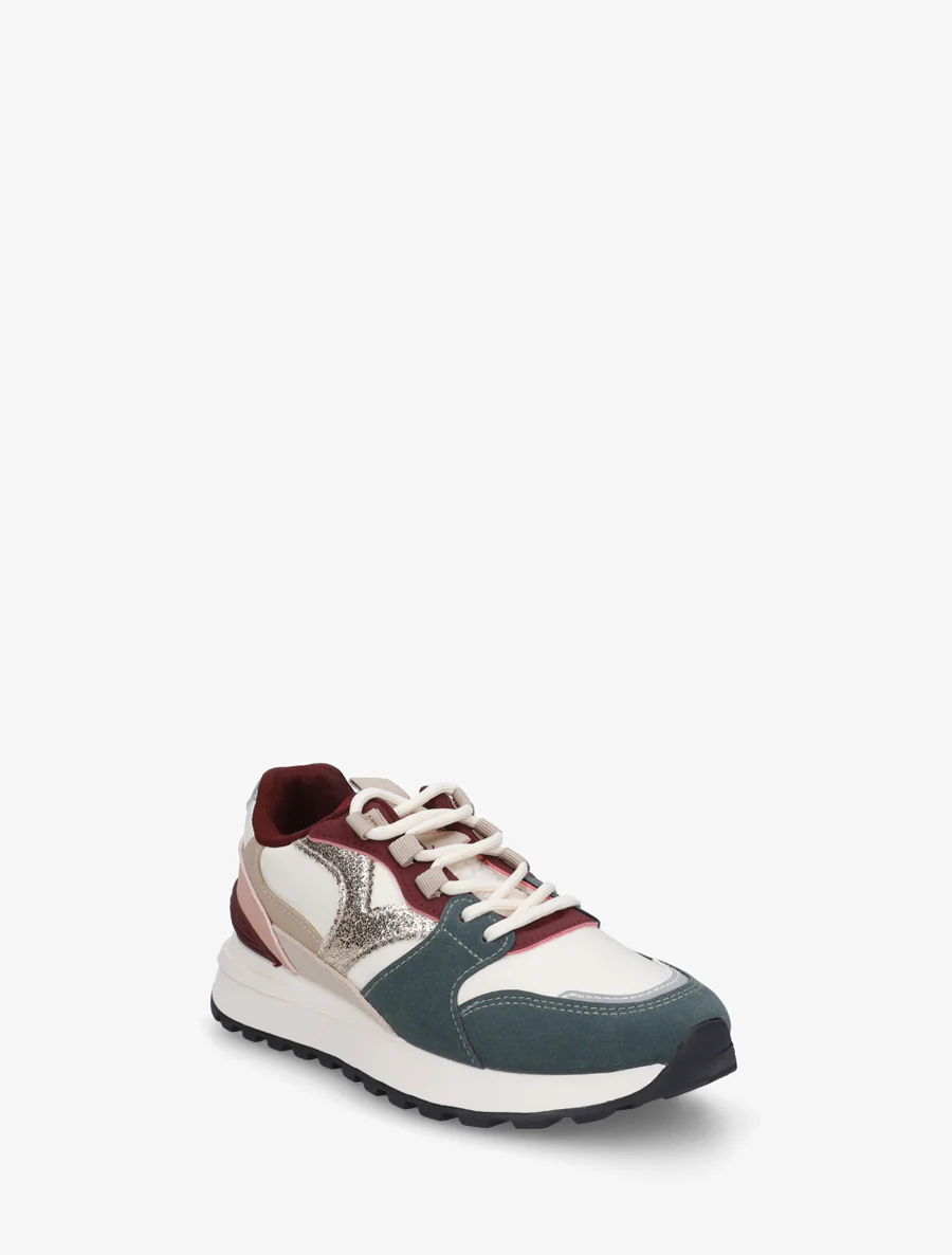 Sneakers met fantasie-inzetstukken - Donkergroen - Image 2