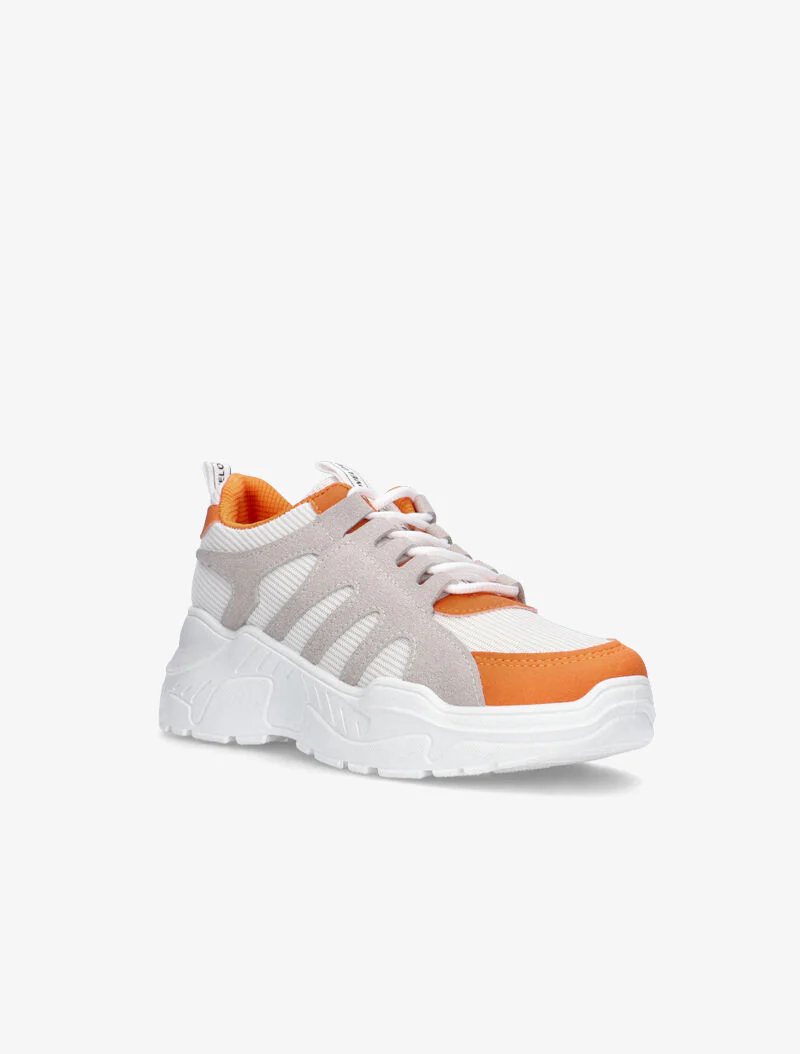 Sneakers met gekleurde details - oranje