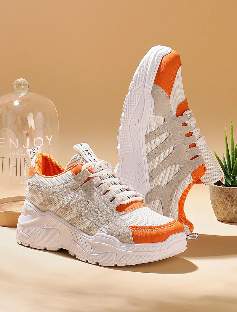 Sneakers met gekleurde details - oranje - Image 5