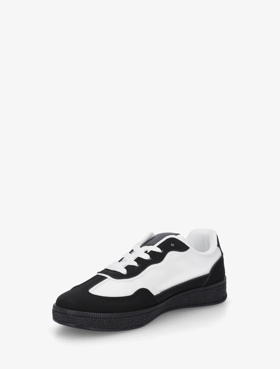 Sneakers met gekleurde rubberen zool - Zwart - Image 3