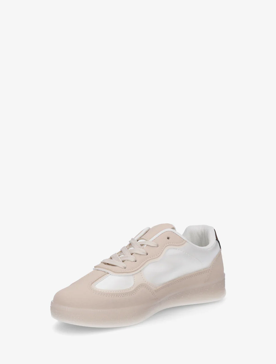 Sneakers met gekleurde rubberen zool - Beige - Image 3