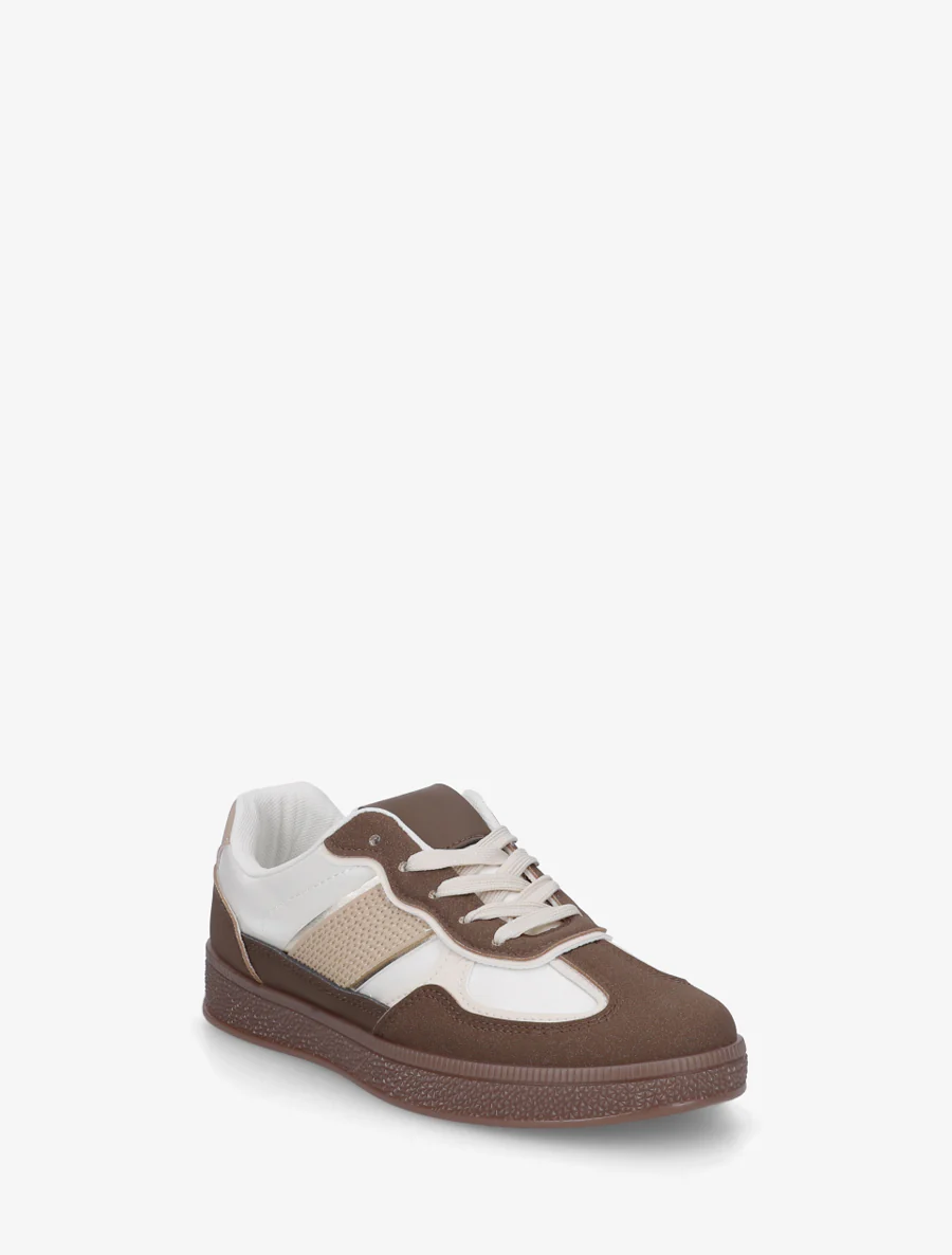 Sneakers met gekleurde rubberen zool - Bruin - Image 2