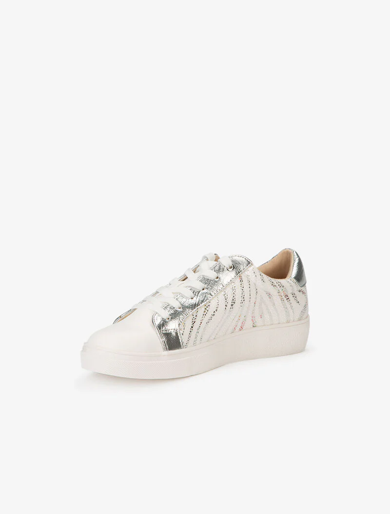 Sneakers met glanzende zebraprint en rubber - wit - Image 3