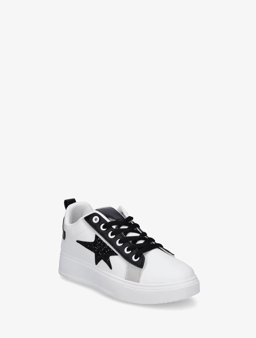 Sneakers met glinsterende sterapplicatie - Zwart/wit - Image 2