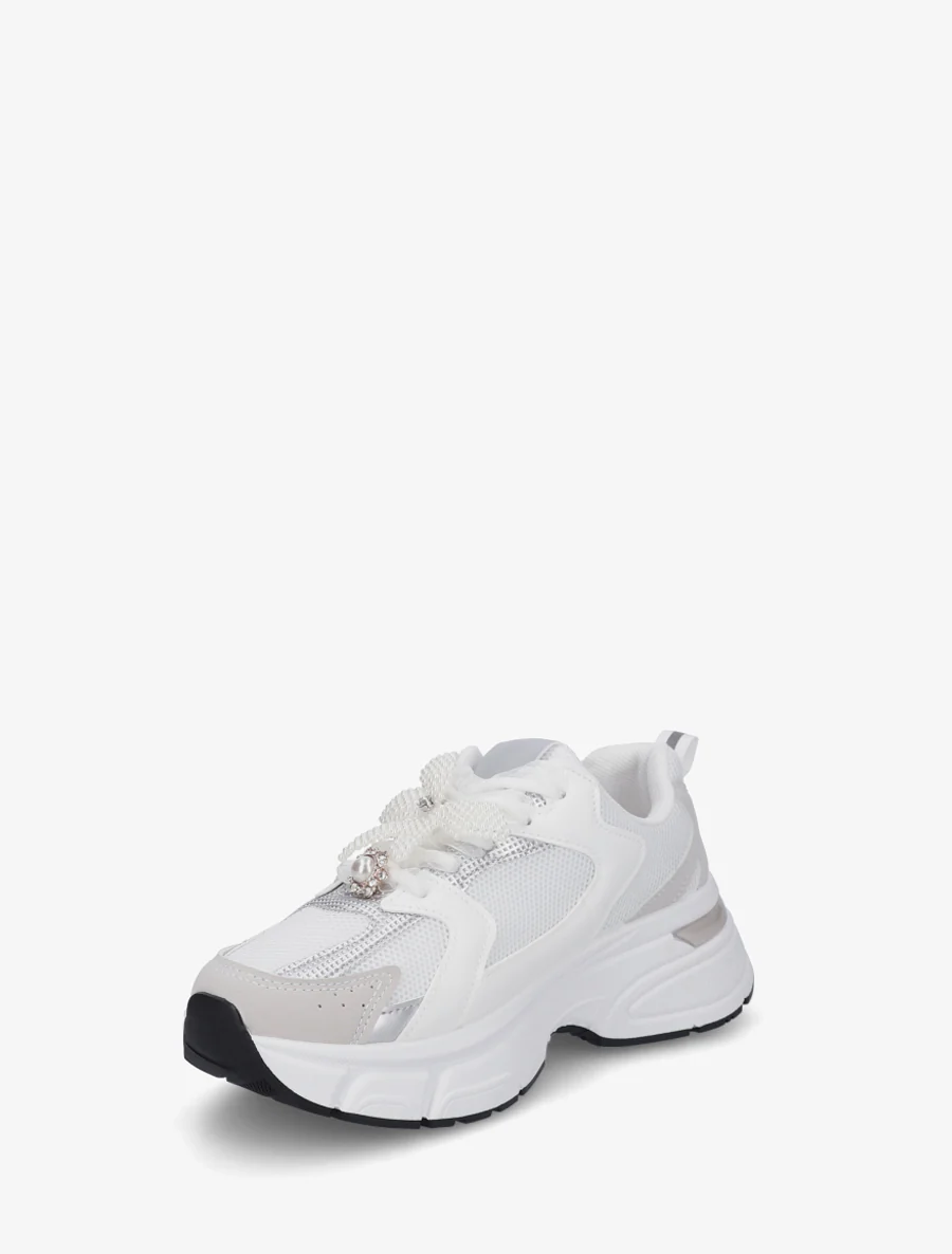 Sneakers met lintveters en bloem van parels - Geld - Image 3