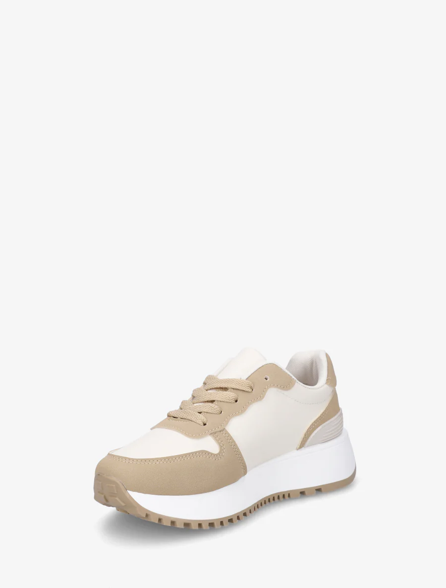 Sneakers met luipaardprint inzetstukken - Beige - Image 3