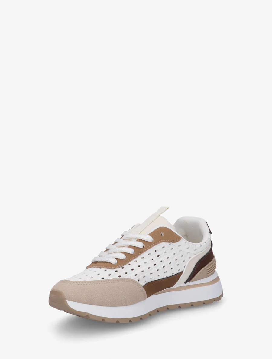 Sneakers met macramé-effect inzetstukken - Bruin - Image 3