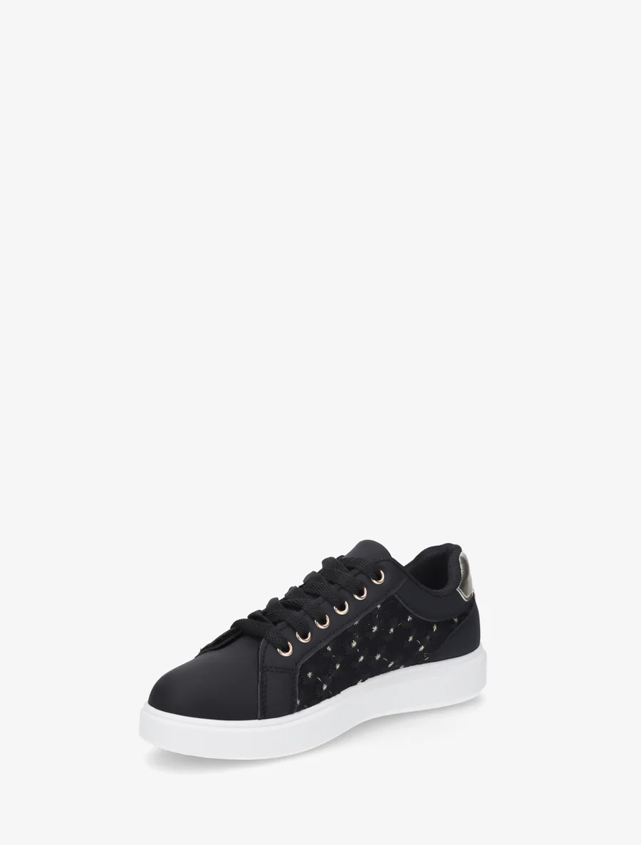 Sneakers met margrietmotief borduursel - Zwart - Image 3