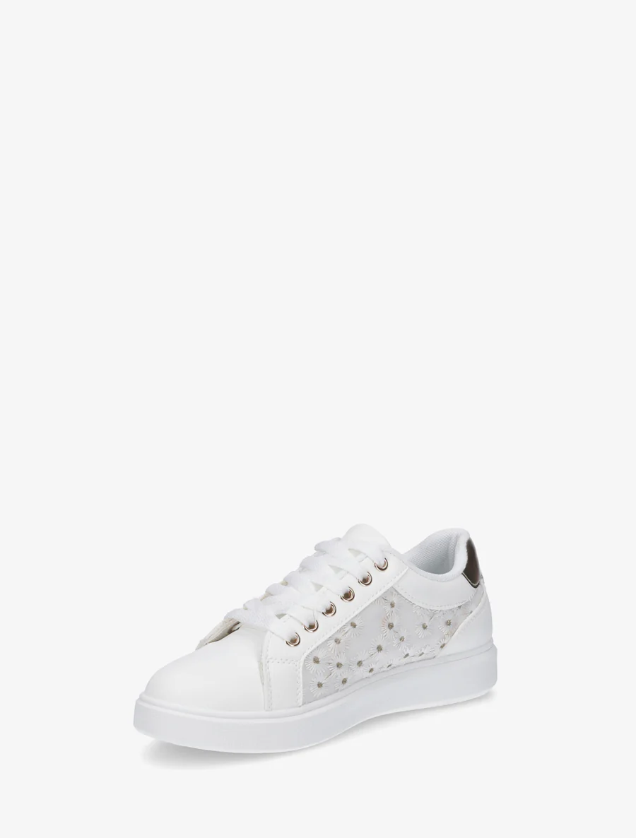 Sneakers met margrietmotief borduursel - Wit - Image 3