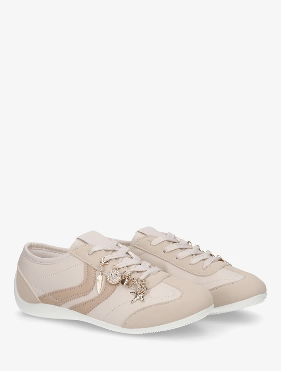 Sneakers met niet-passende sierinzetstukken. - Beige - Image 4