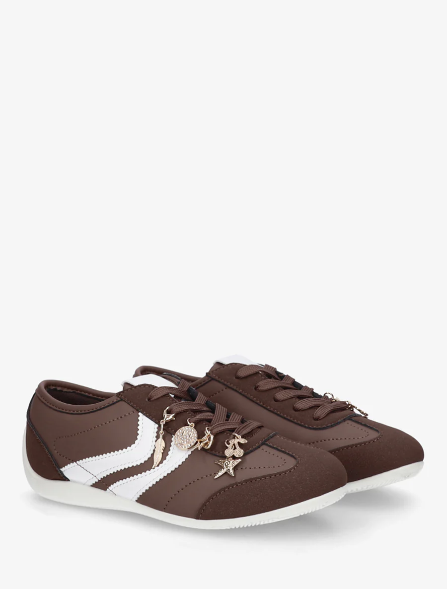 Sneakers met niet-passende sierinzetstukken. - Bruin - Image 4