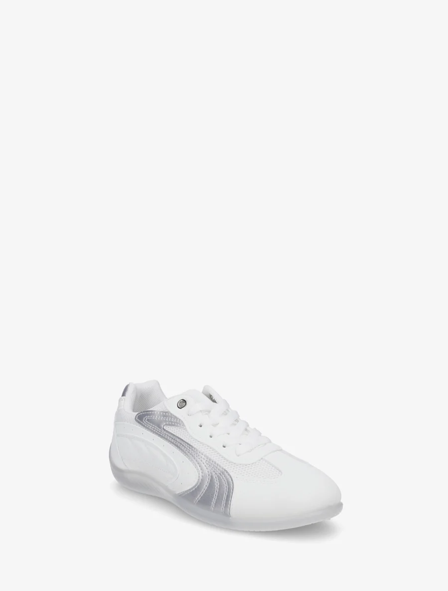 Sneakers met nubuck-effect en mesh inzetstukken - Wit - Image 2