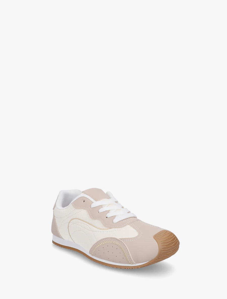 Sneakers met nubuck-effect textuur. - Beige - Image 2