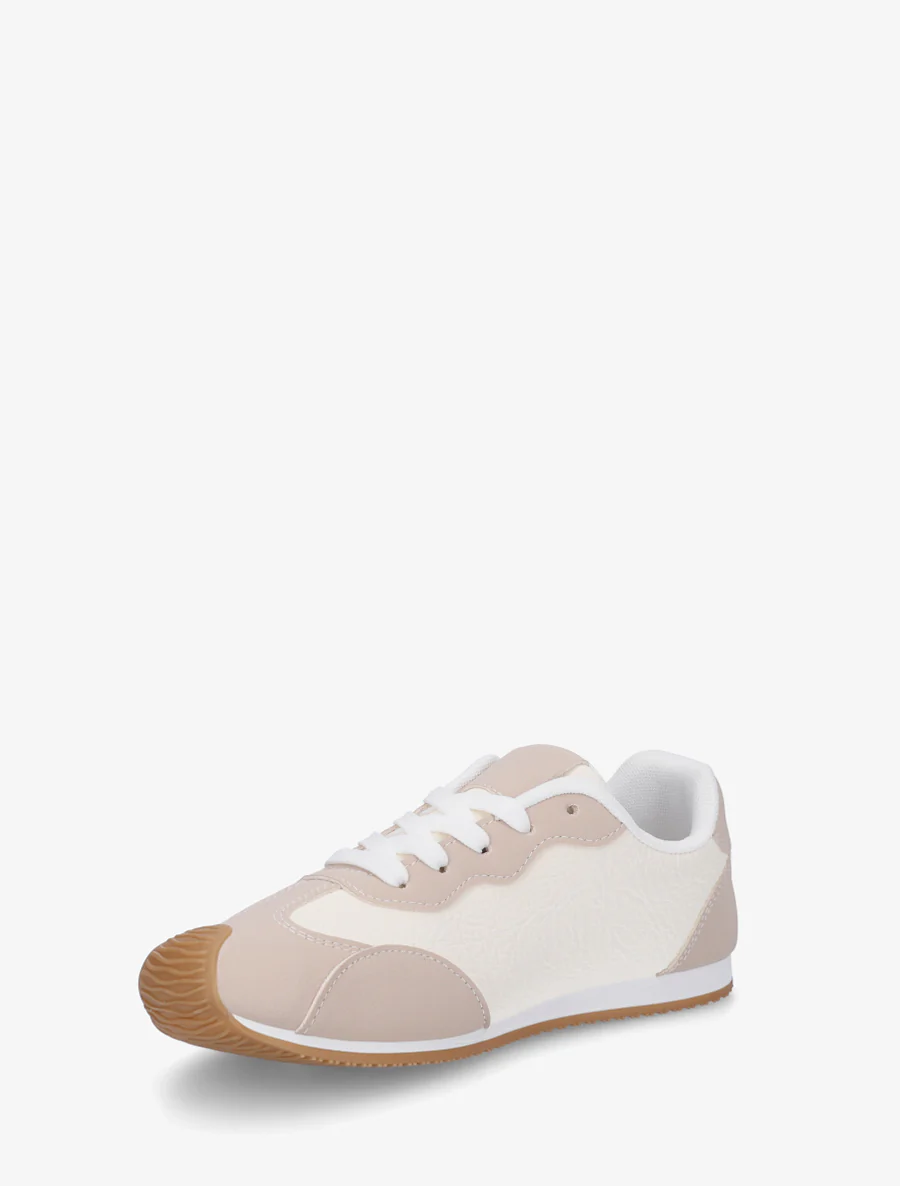 Sneakers met nubuck-effect textuur. - Beige - Image 3