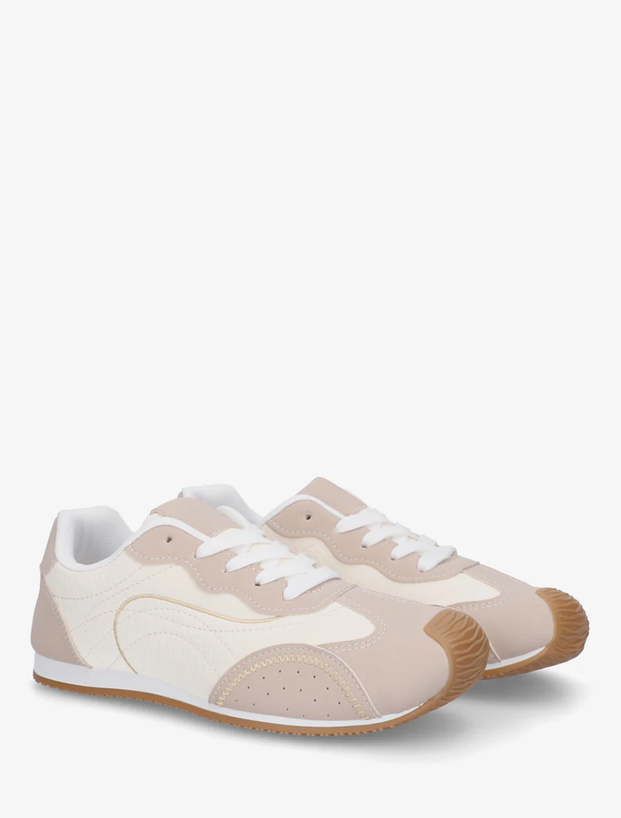 Sneakers met nubuck-effect textuur. - Beige - Image 4