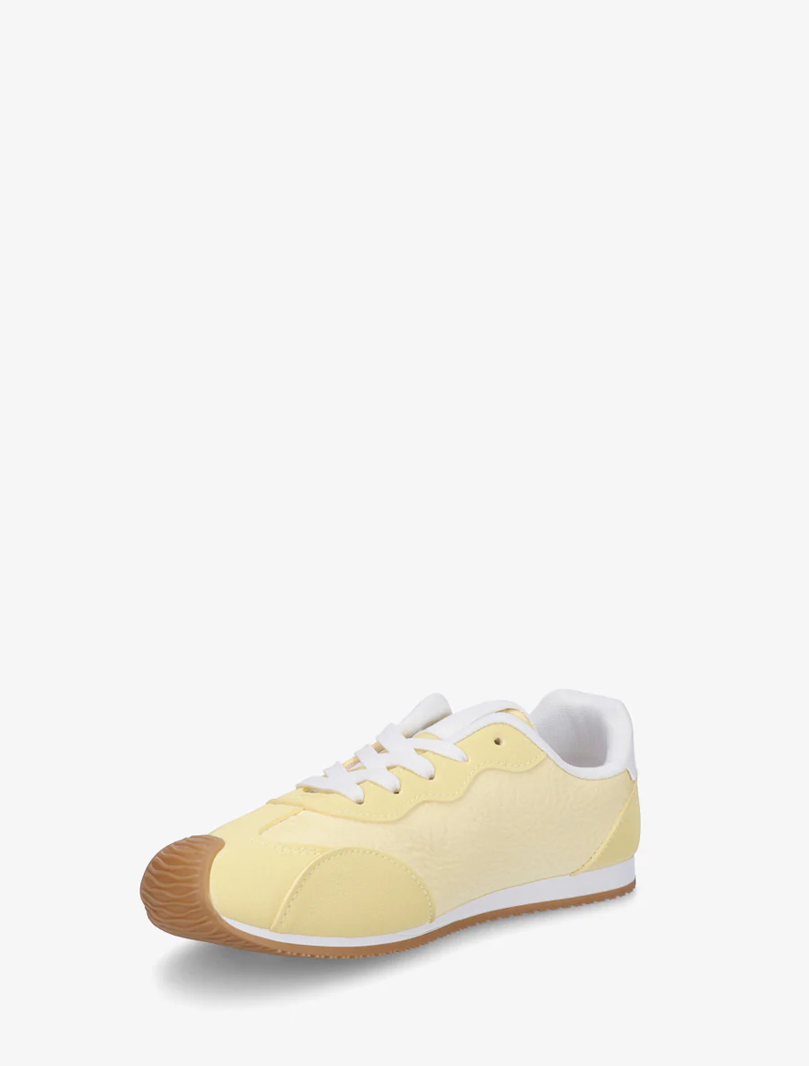 Sneakers met nubuck-effect textuur. - Geel - Image 3