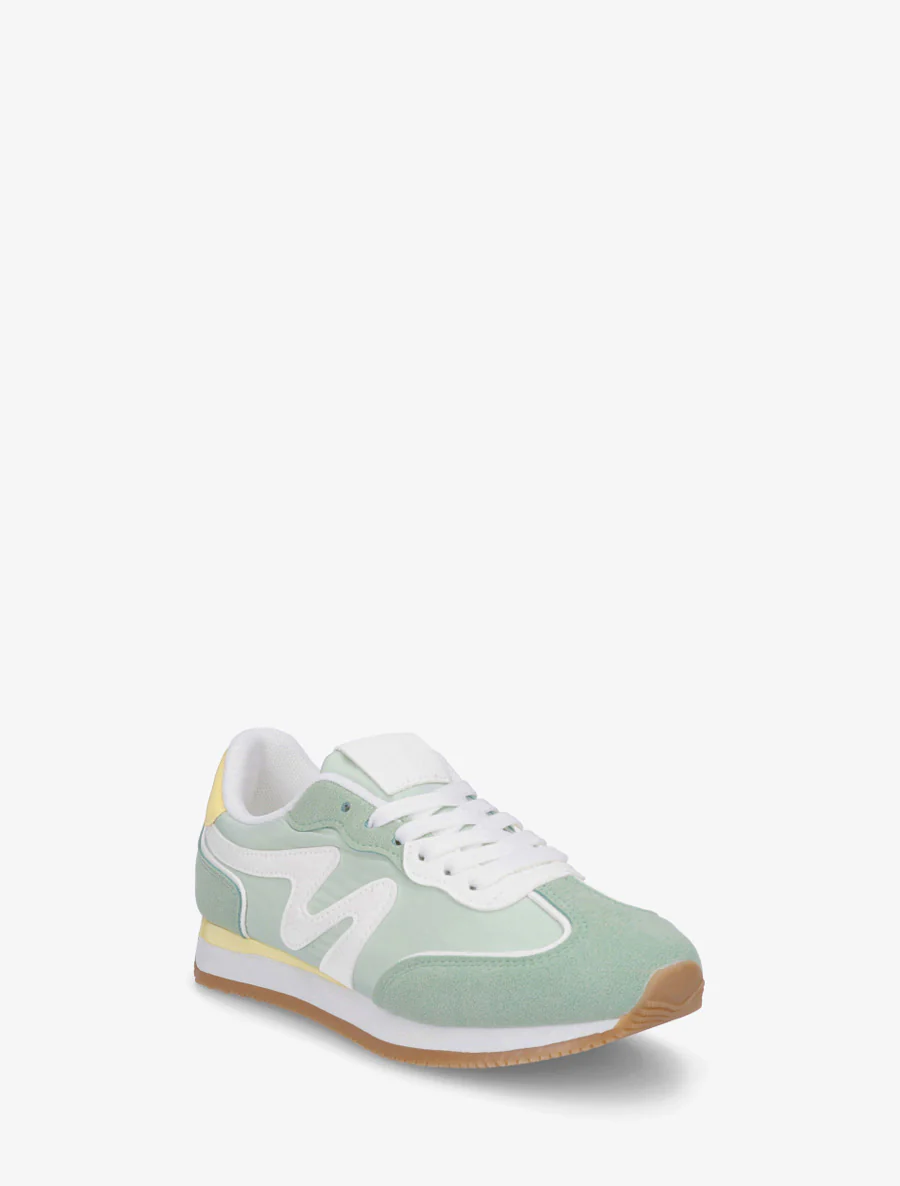 Sneakers met nubuck inzetstuk - Watergroen - Image 2