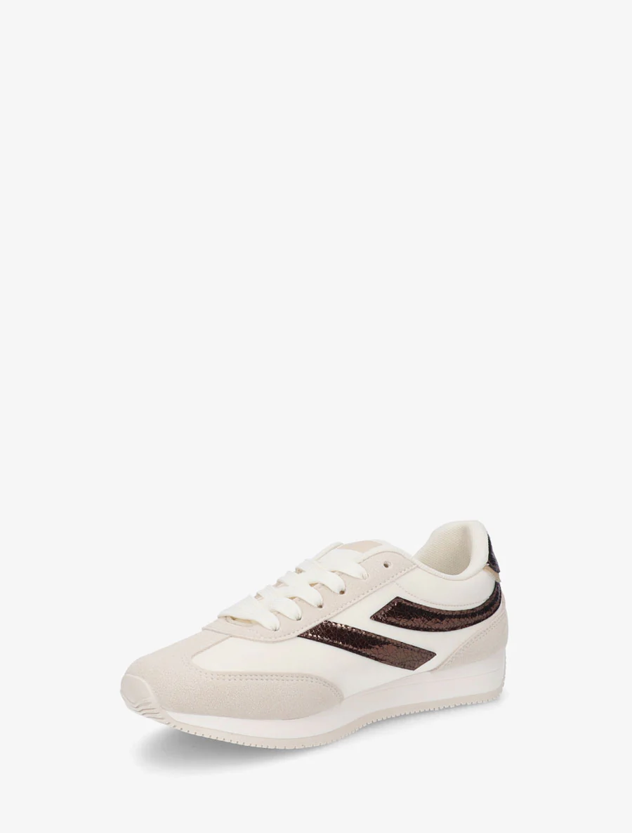 Sneakers met parelmoeren inzetstukken - Beige - Image 3