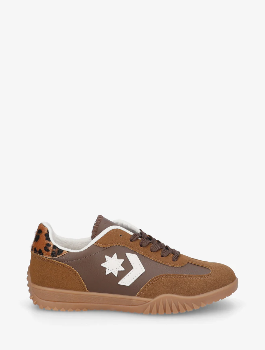 Sneakers met sterinzetstukken - Kameel