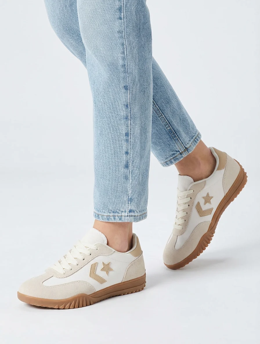 Sneakers met sterinzetstukken - Beige - Image 5
