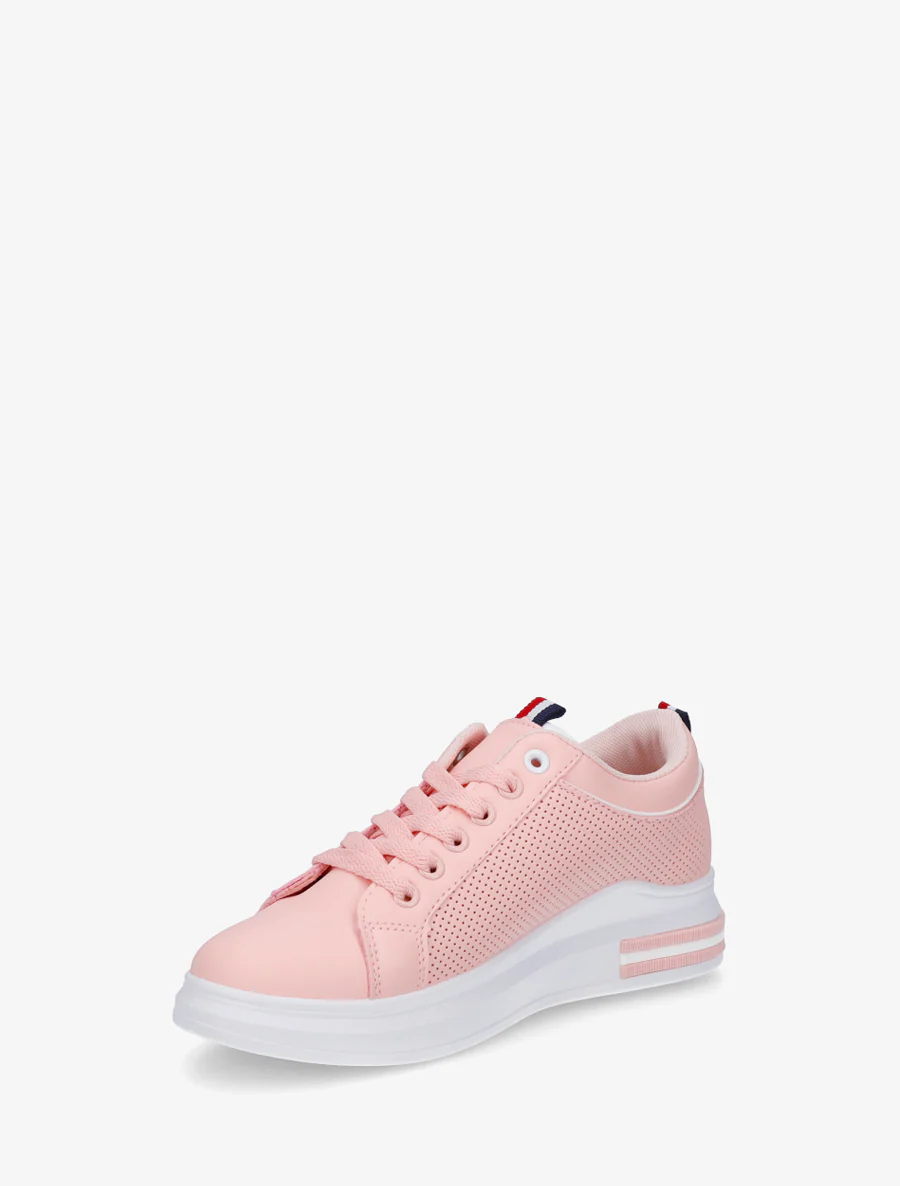 Sneakers met stippen in imitatieleer. - Roos - Image 3