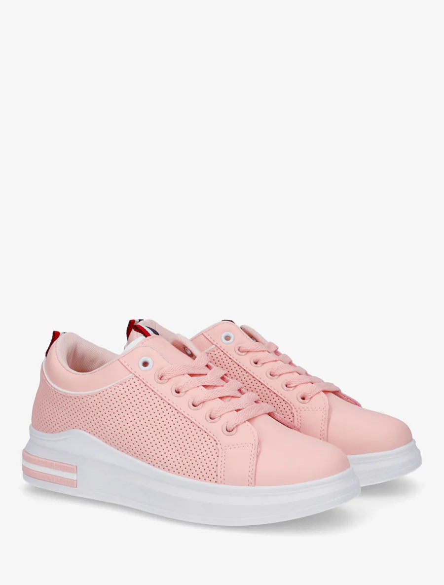 Sneakers met stippen in imitatieleer. - Roos - Image 4