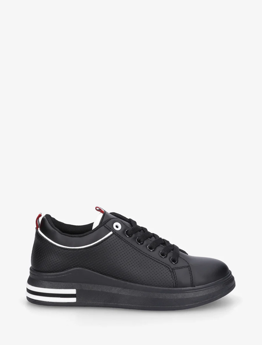 Sneakers met stippen in imitatieleer. - Zwart