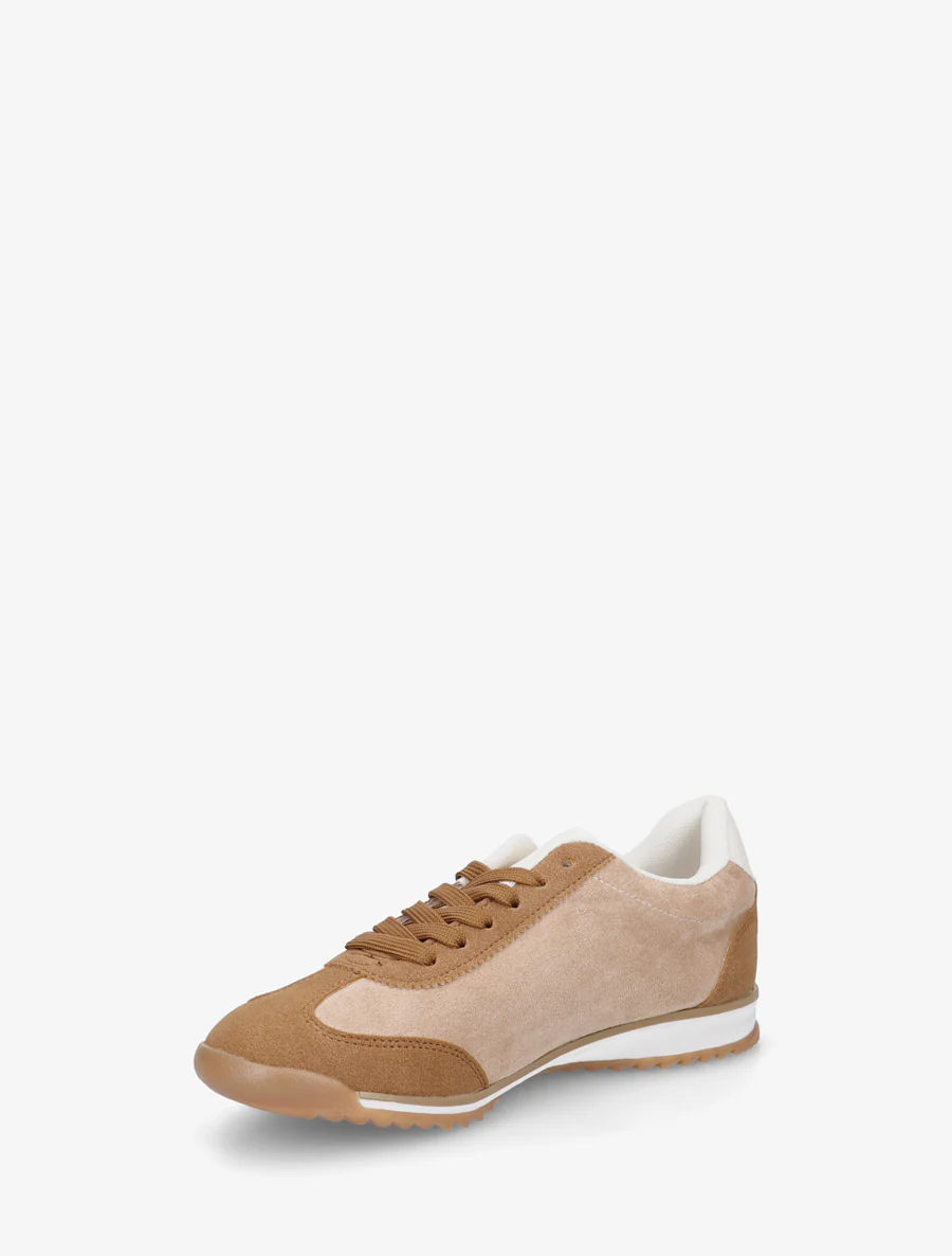 Sneakers met strass in suèdine - Kameel - Image 3
