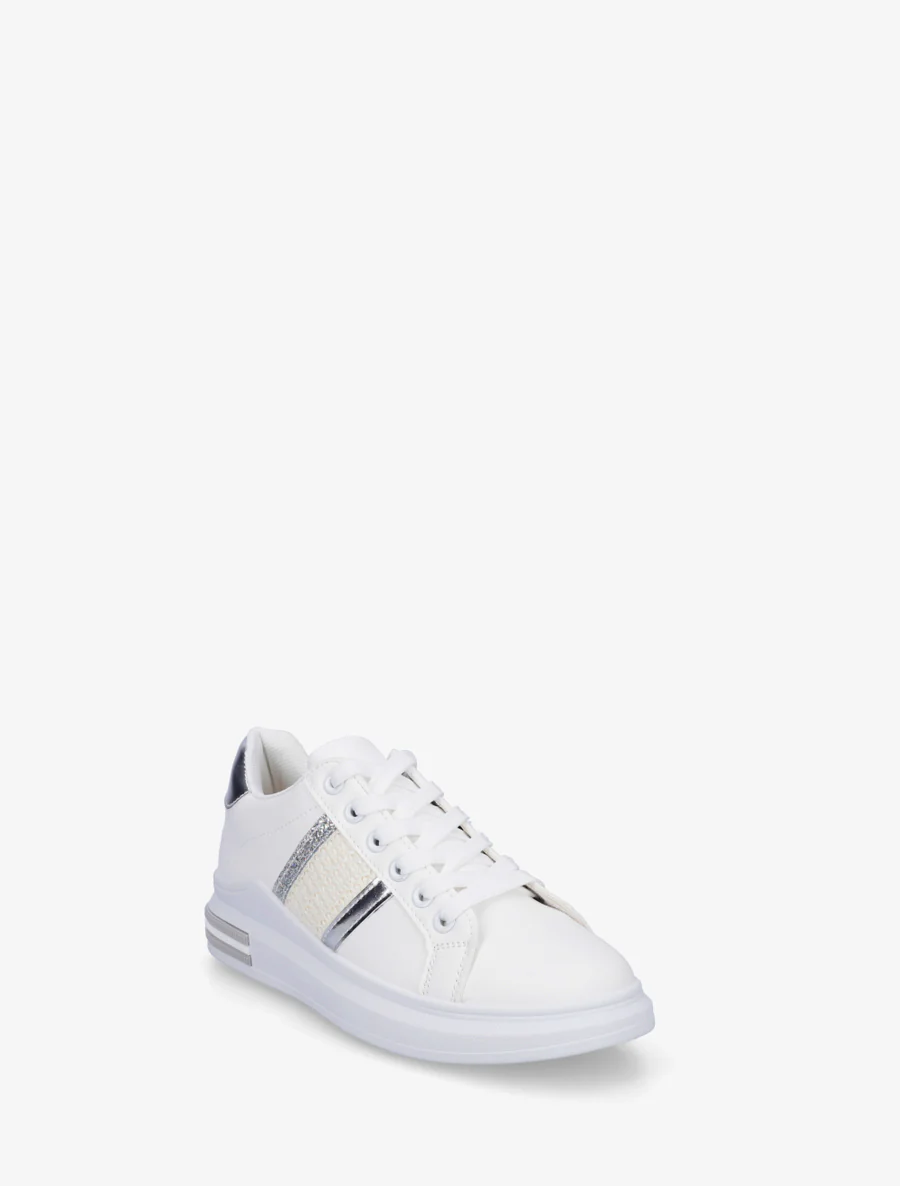Sneakers met strepen en contrasterende hielversteviging - Geld - Image 2