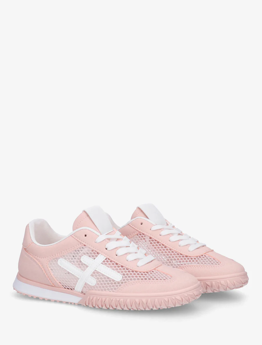 Sneakers met strepen en wafelstof. - Roos - Image 4