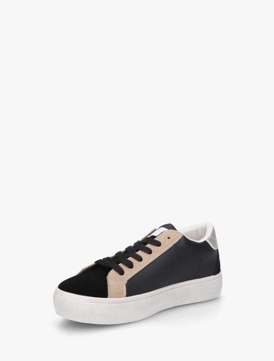 Sneakers met vintage-effect zool bedrukt - Zwart - Image 3