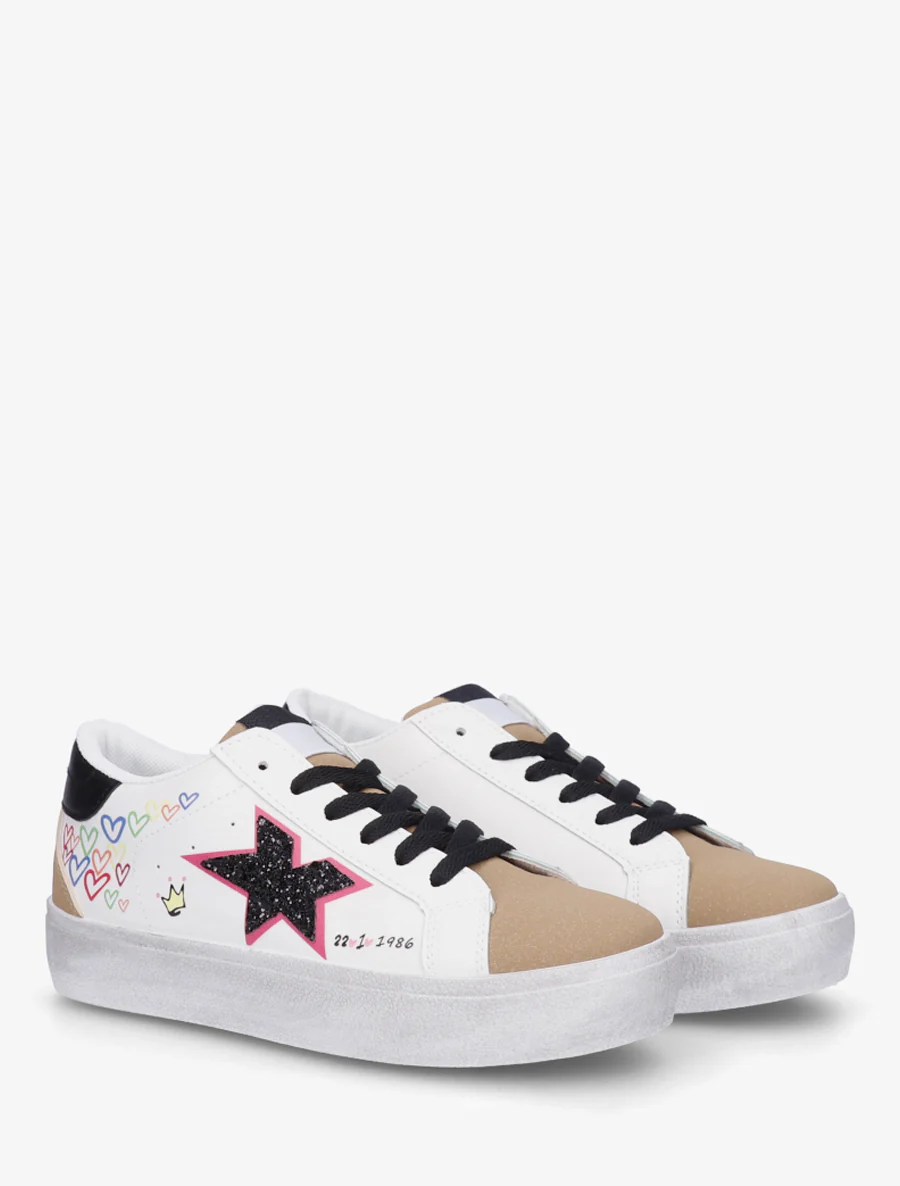 Sneakers met vintage-effect zool bedrukt - Mol - Image 4