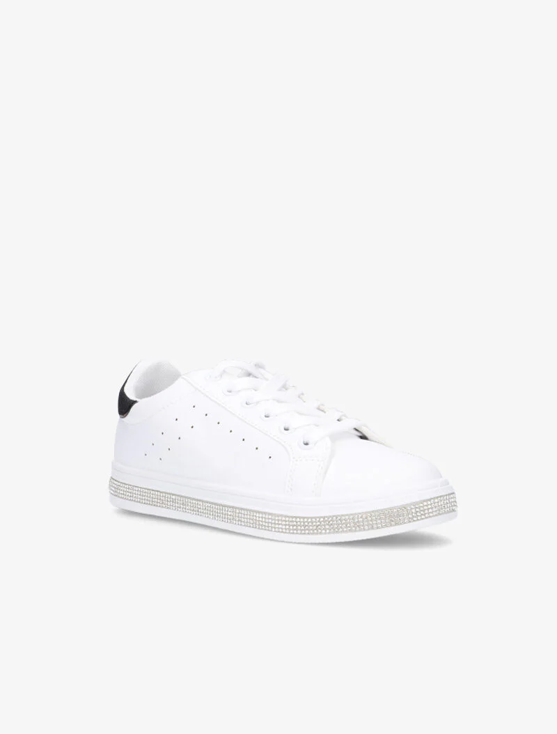 Strass en glitter sneakers - zwart - Image 2
