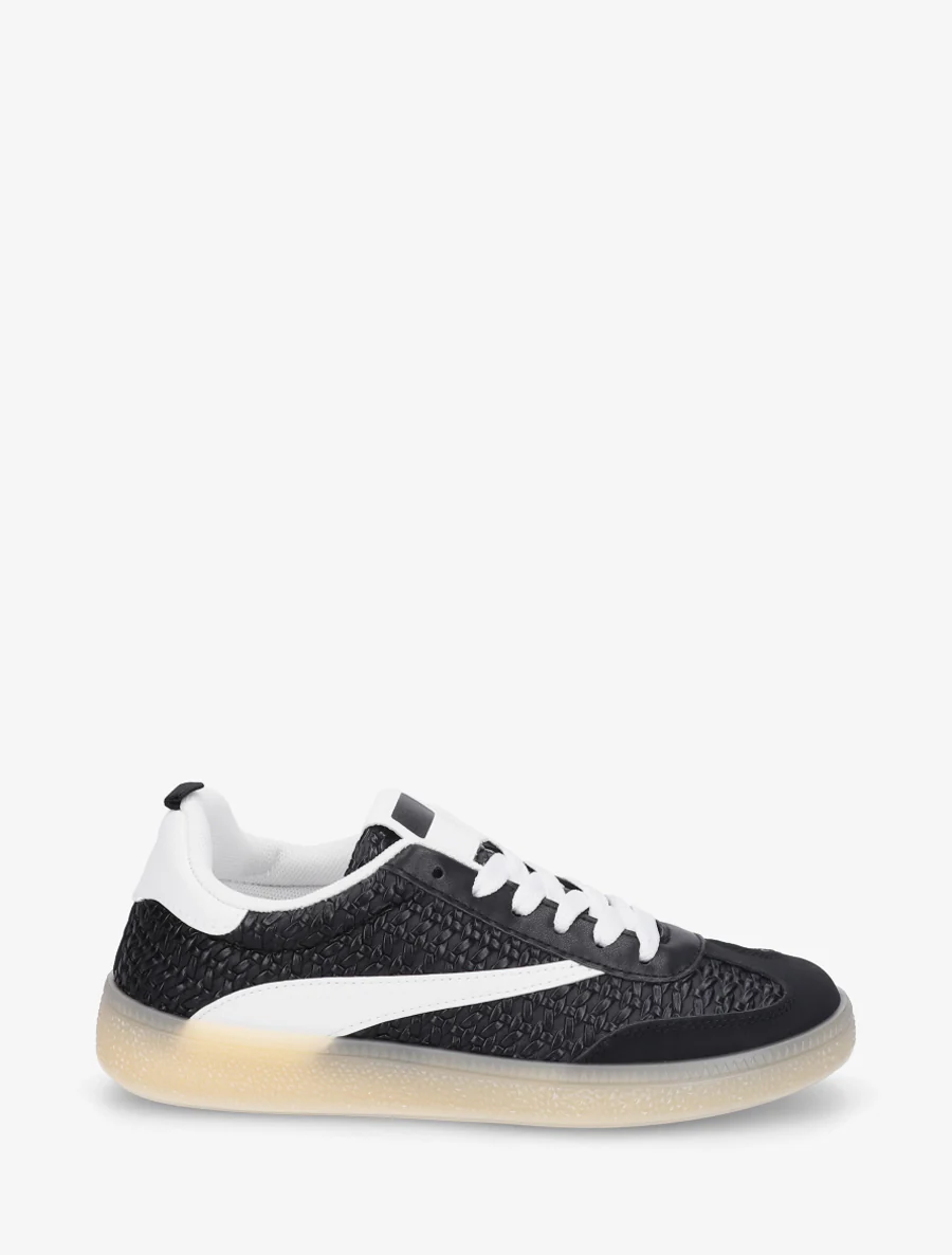 Sneakers van imitatie vlechtwerk - Zwart