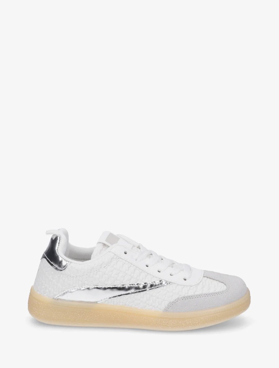 Sneakers van imitatie vlechtwerk - Wit