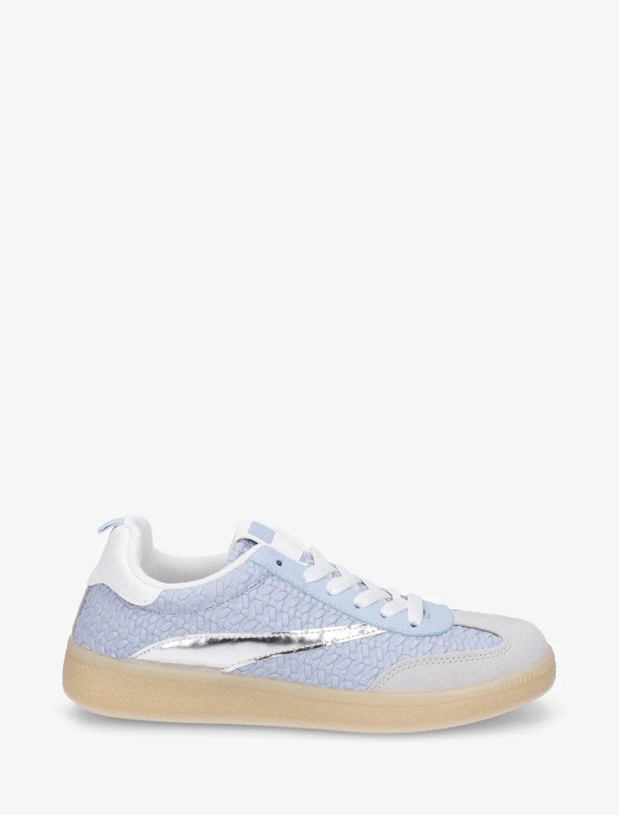 Sneakers van imitatie vlechtwerk - Lichtblauw