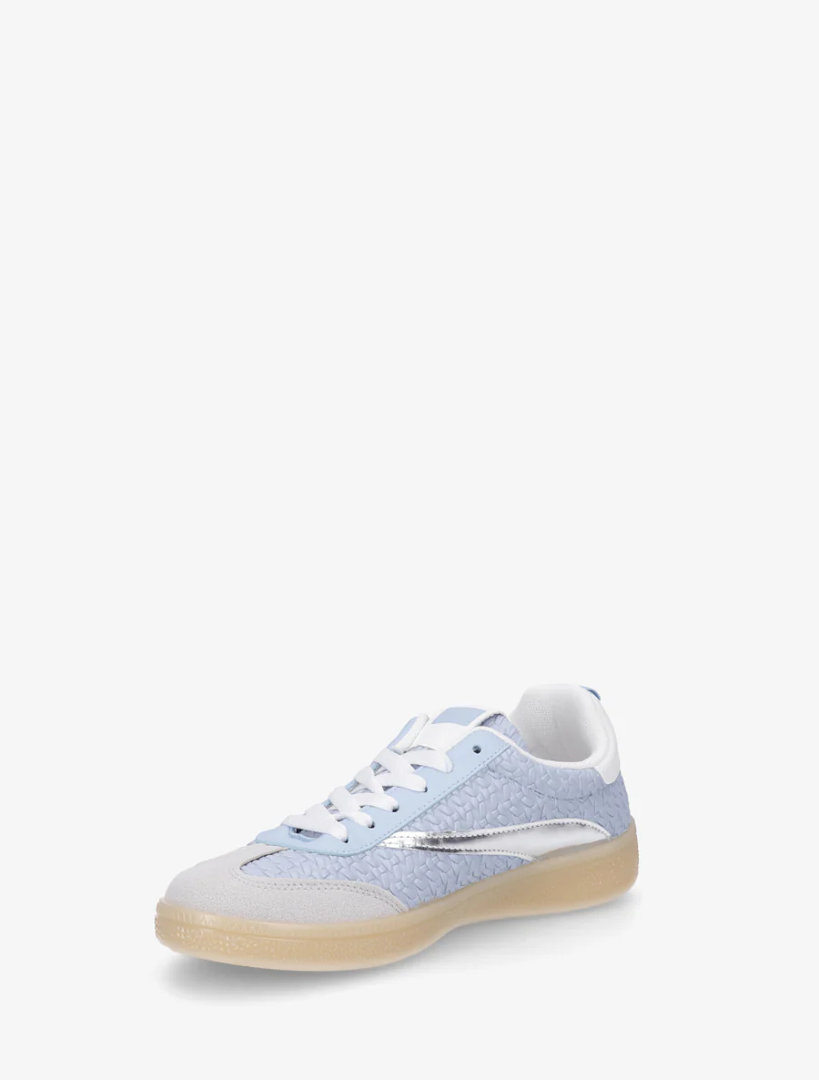 Sneakers van imitatie vlechtwerk - Lichtblauw - Image 3
