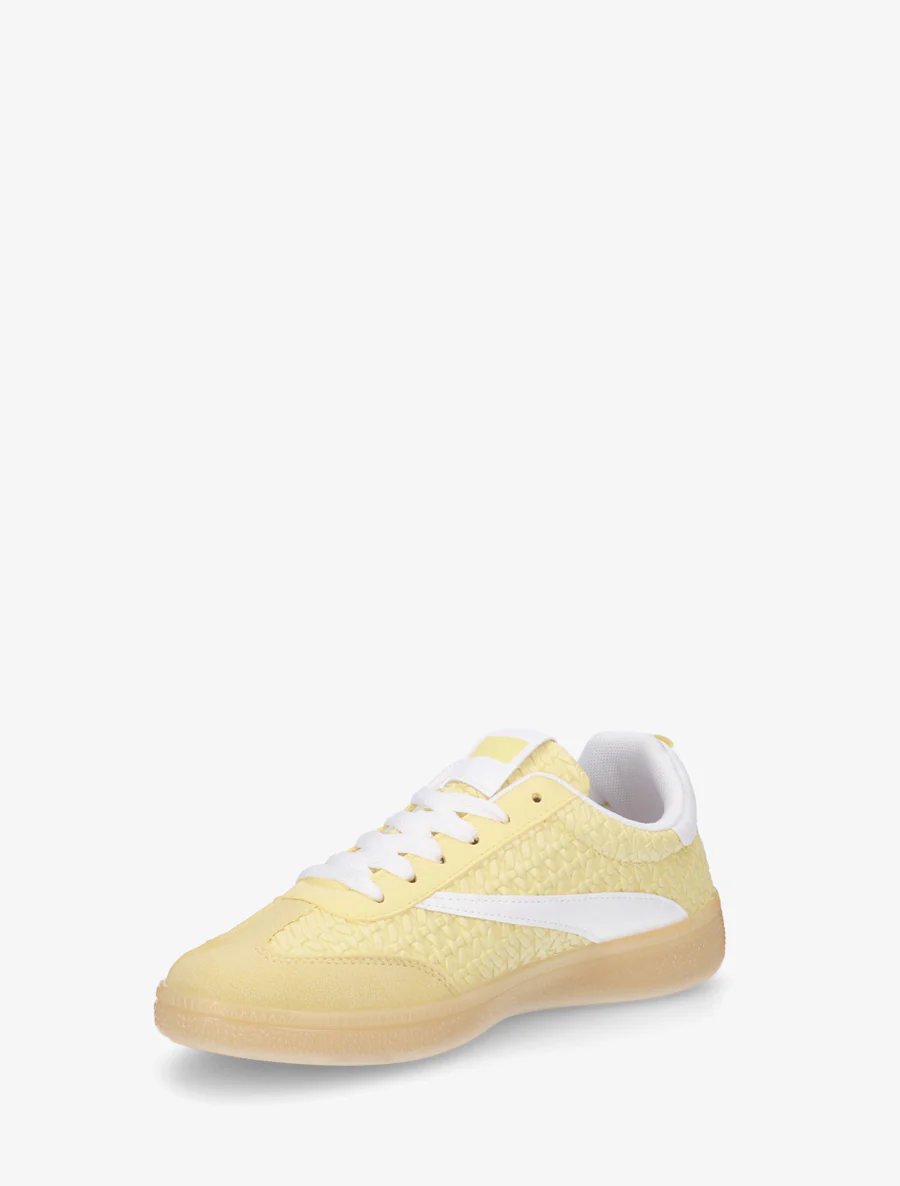 Sneakers van imitatie vlechtwerk - Geel - Image 3