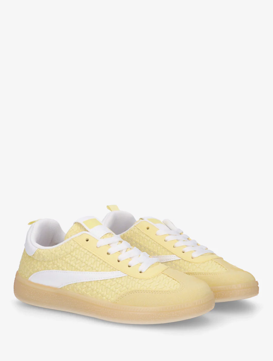 Sneakers van imitatie vlechtwerk - Geel - Image 4