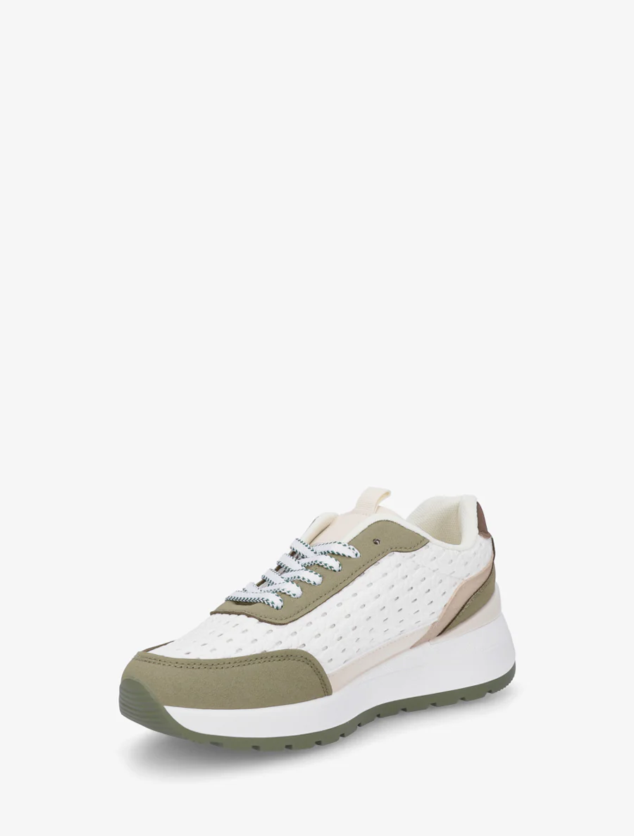 Sneakers van imitatie vlechtwerk - Kaki - Image 3