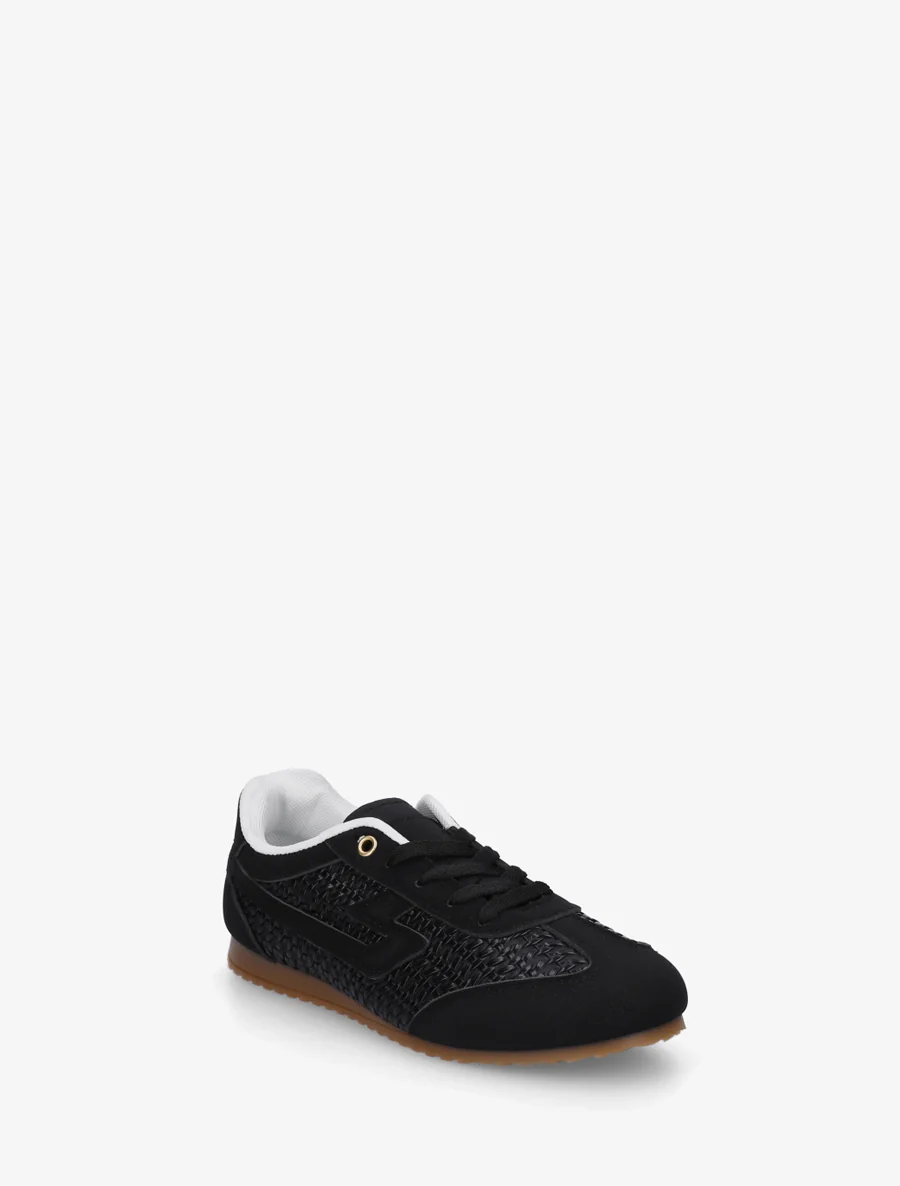 Sneakers van imitatie vlechtwerk - Zwart - Image 2