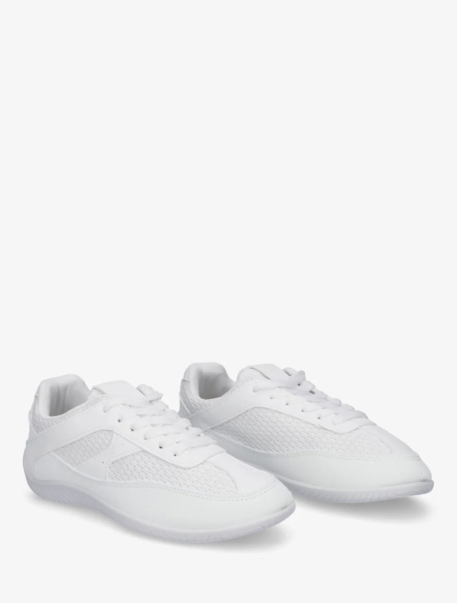 Sneakers van imitatieleer en canvas - Wit - Image 4