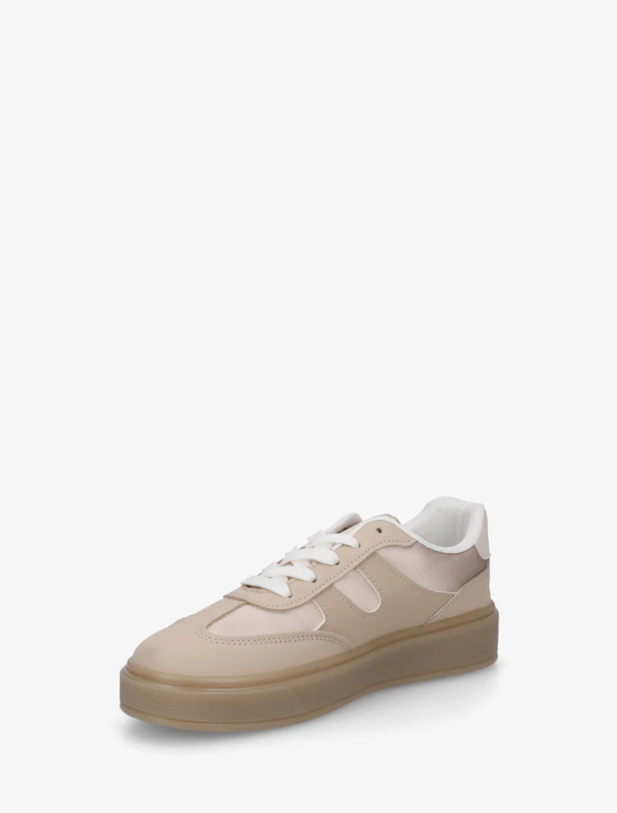 Sneakers van imitatieleer en satijnstof met strass. - Mol - Image 3