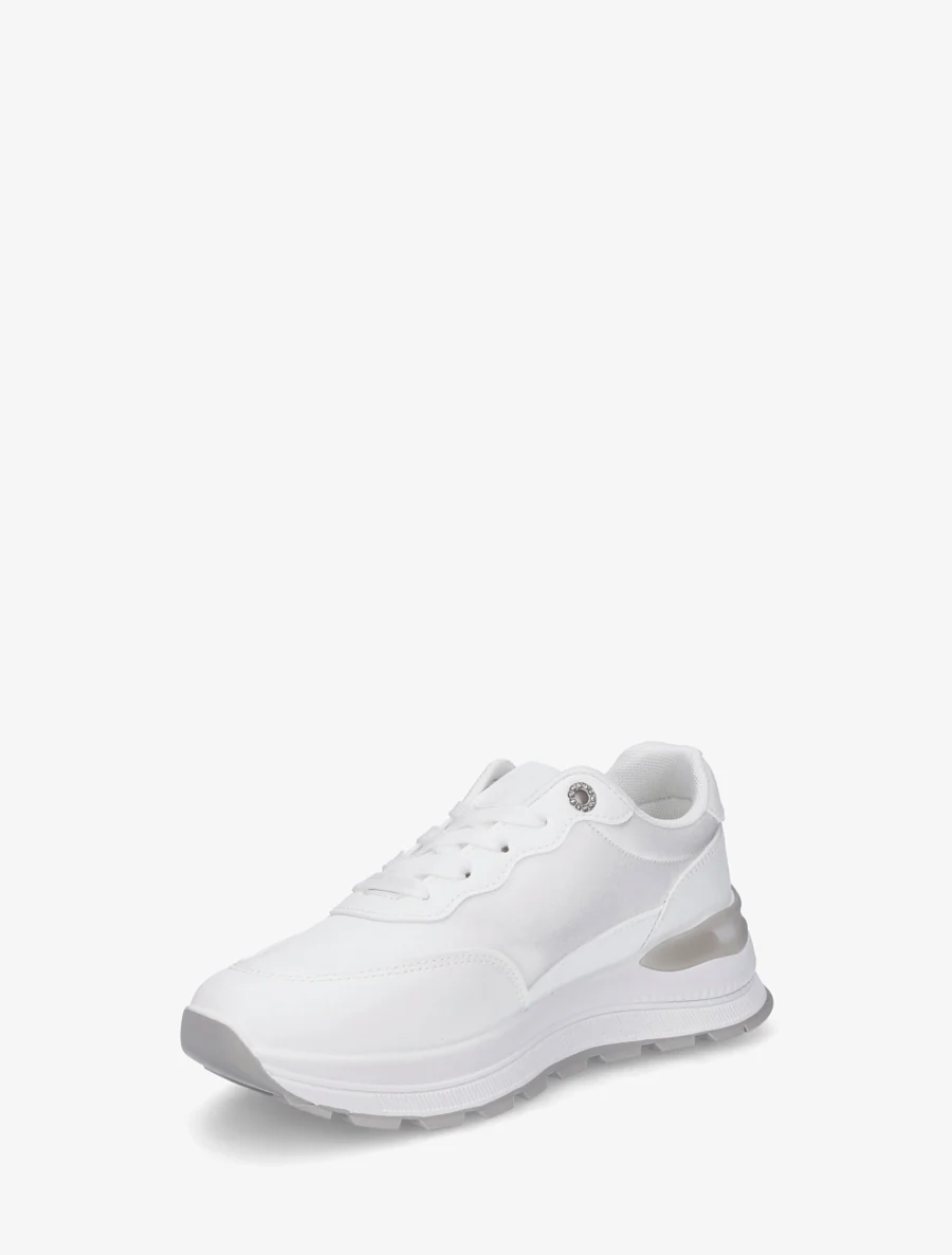 Sneakers van imitatieleer met contrasterende strepen - Wit - Image 3