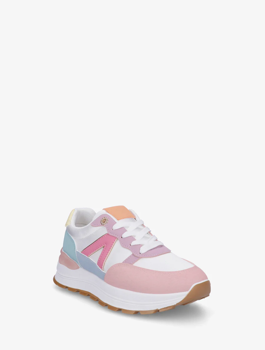 Sneakers van imitatieleer met contrasterende strepen - Meervoudig - Image 2
