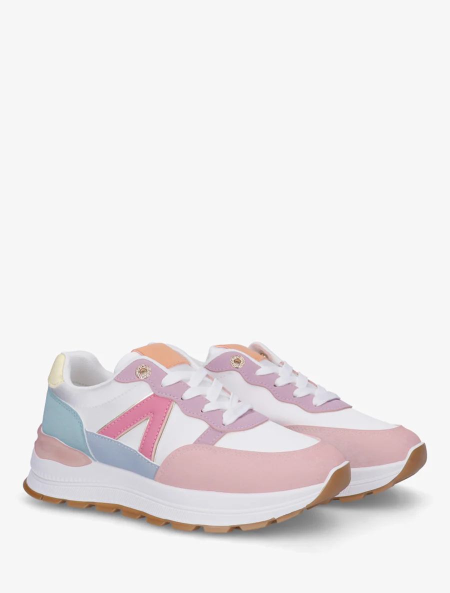 Sneakers van imitatieleer met contrasterende strepen - Meervoudig - Image 4
